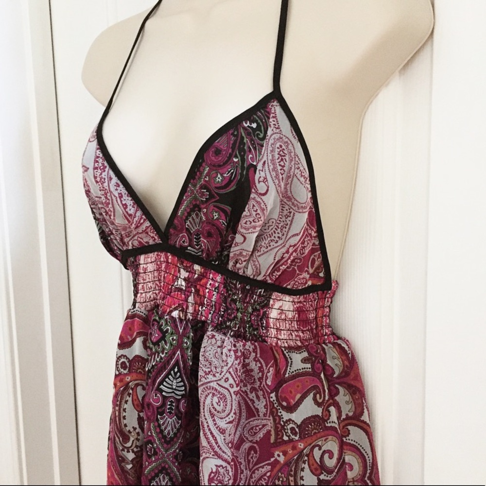 Pink MultiColored Printed Dress - Picture 3 of 5